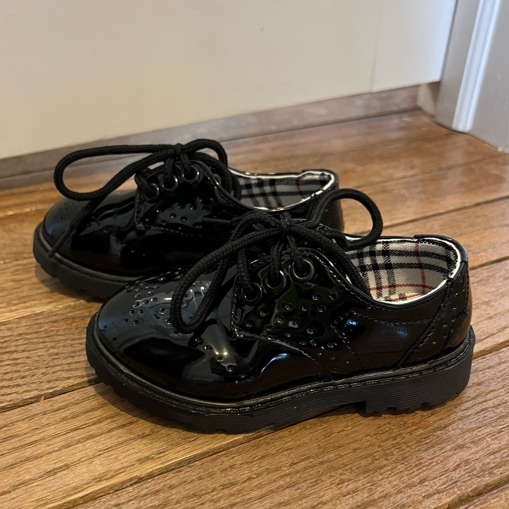 Classic Black Kids Dress Shoes